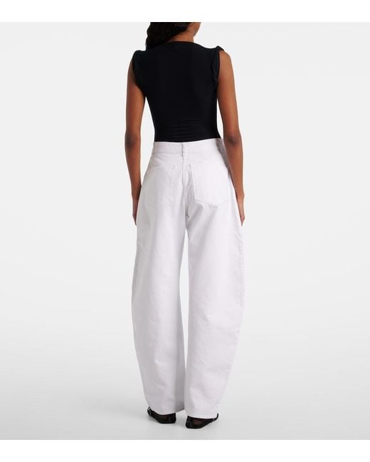 Alaïa White Barrel-Leg Jeans