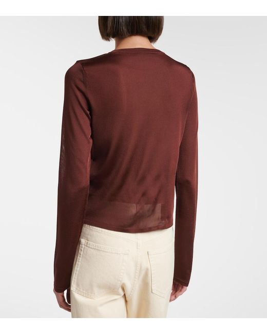 Saint Laurent Red Semi-Sheer Sweater