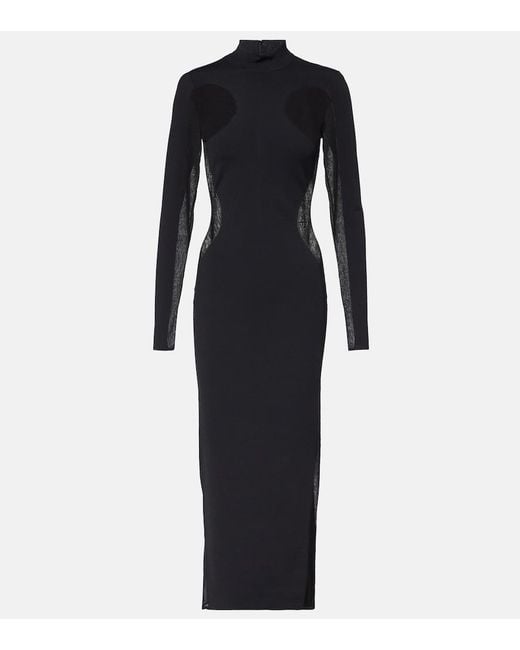 Stella McCartney Blue Miracle Mesh-Paneled Knitted Maxi Dress