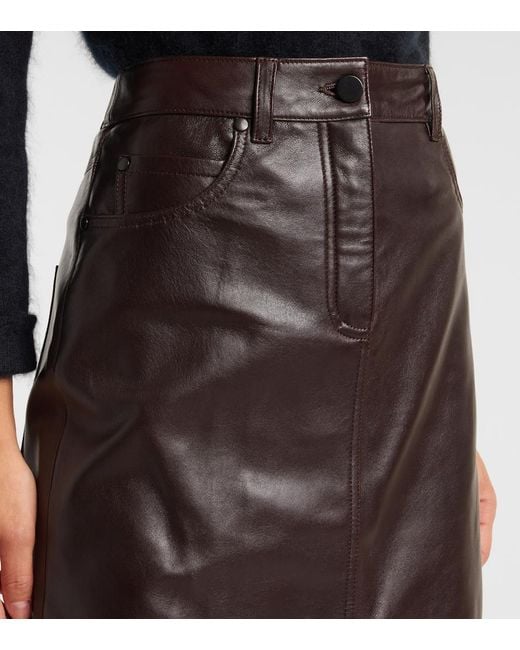 Dorothee Schumacher Black High-Rise Leather Maxi Skirt