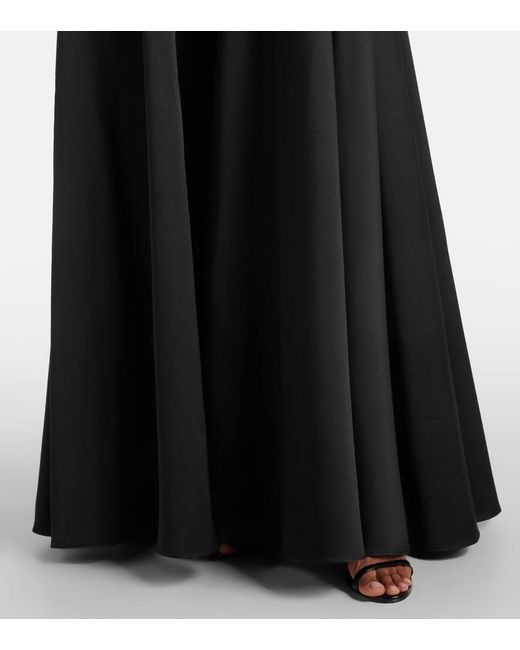 Roland Mouret Black Ruffled Strapless Gown