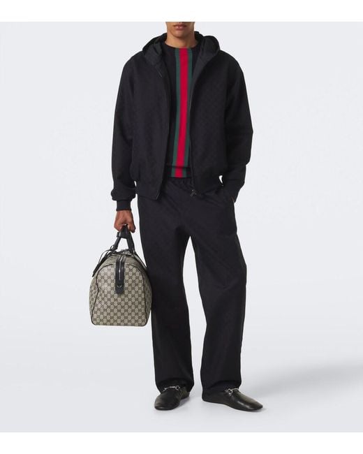 Gucci Gray Essence Medium Gg Canvas Duffle Bag for men