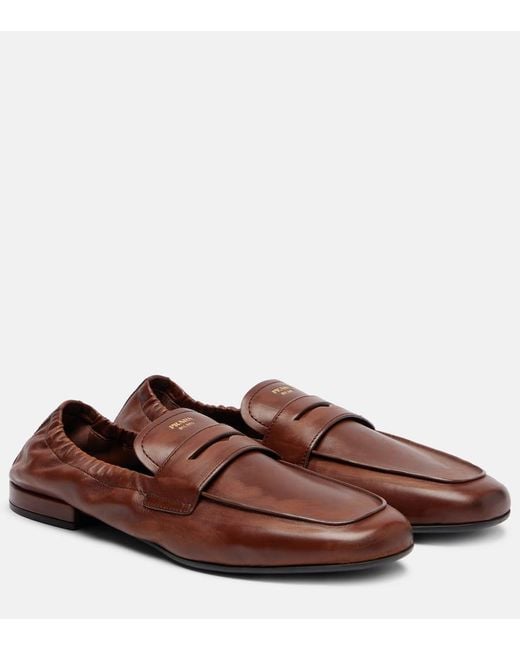 Prada Brown Loafers Aus Leder