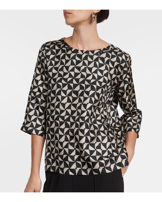 Max Mara Black Relais Silk Blouse