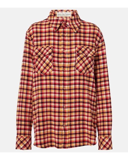 God's True Cashmere Red Time Plaid Cashmere Shirt