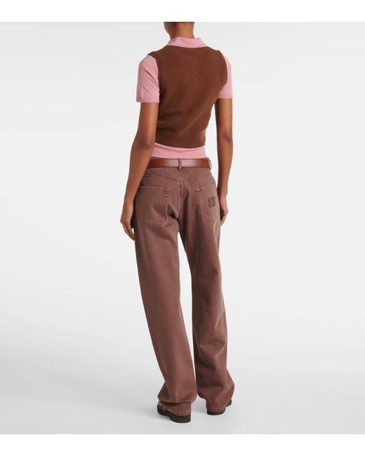 Miu Miu Brown Polohemd Aus Wolle Und Kaschmir