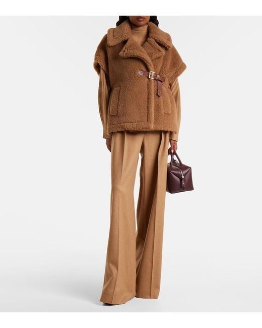 Max Mara Brown Cape Newbab Aus Kamelhaar Und Seide