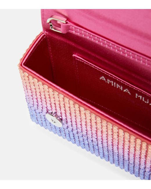 AMINA MUADDI Red Super Amini Paloma Mini Embellished Clutch