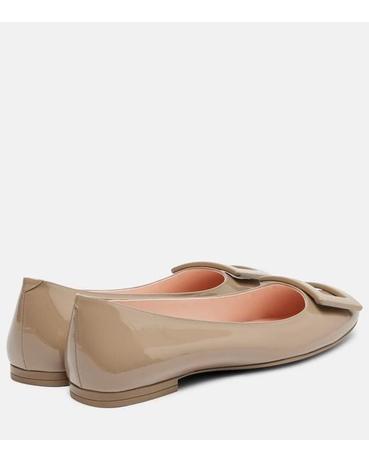 Roger Vivier Natural Gommettine Patent Leather Ballet Flats