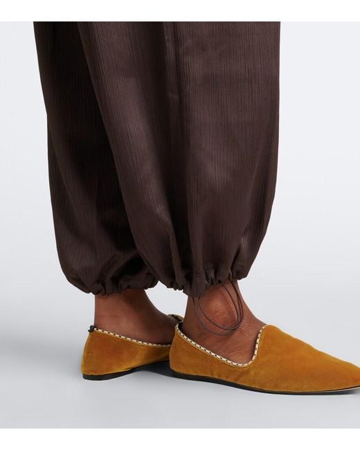 Vince Brown Crinkled Plisse Balloon Pants