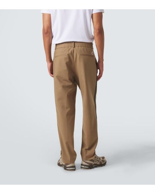 Moncler Natural Cotton-Blend Straight Pants for men
