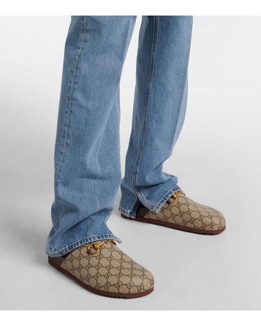 Gucci Multicolor Horsebit GG Supreme Canvas Slipper