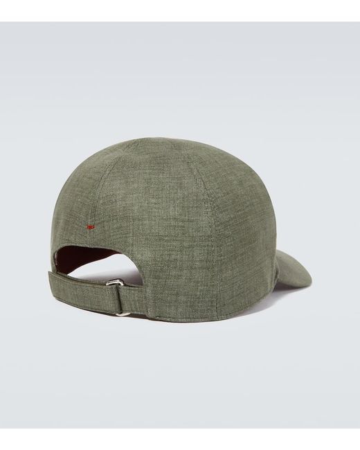 Sombrero de lino con logo Loro Piana de hombre de color Green