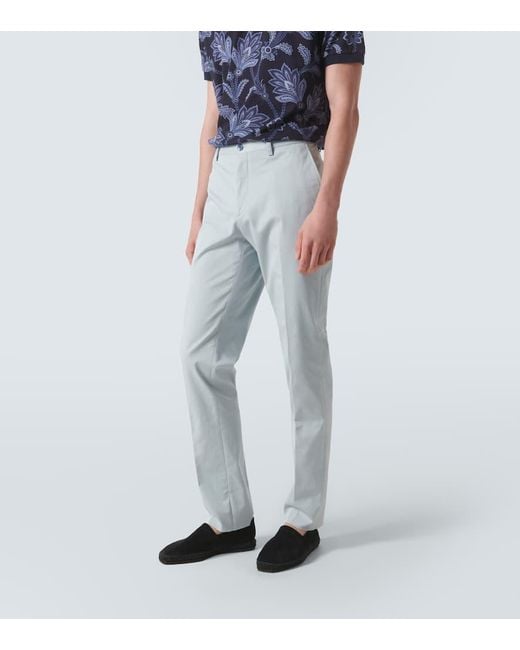 Pantaloni Chino di Etro in Blue da Uomo