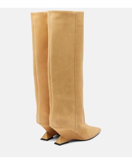 The Attico Natural Cheope 105 Suede Knee-High Boots