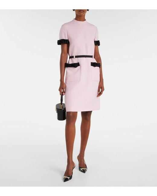 Valentino Pink Crepe Couture Bow-Detail Minidress