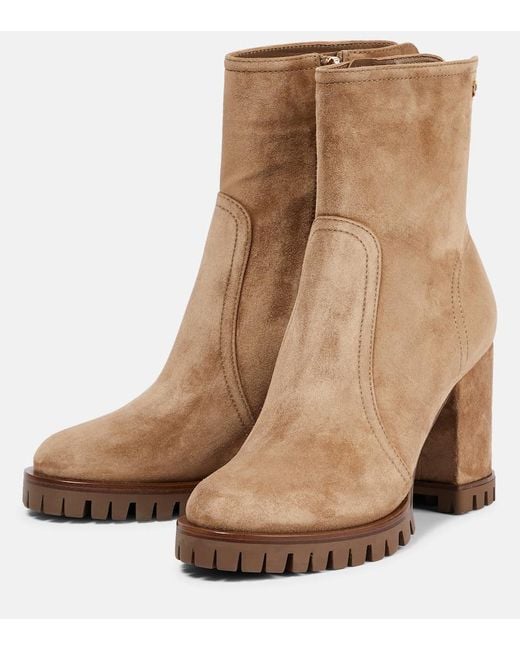 Gianvito Rossi Brown Timber Suede Ankle Boots