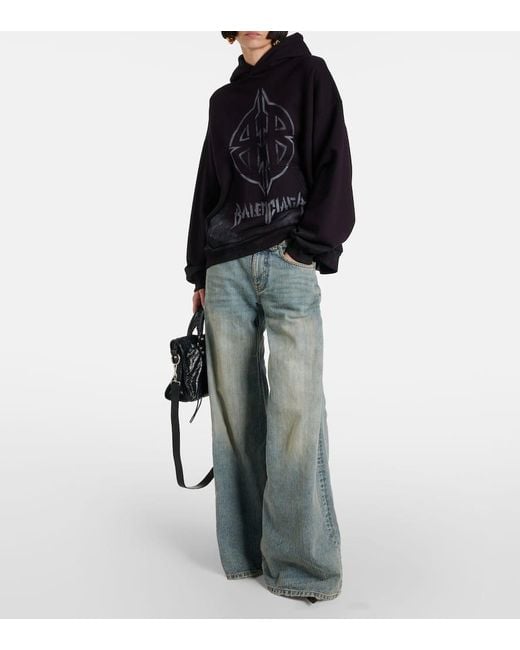 Balenciaga Blue Mid-Rise Wide-Leg Jeans