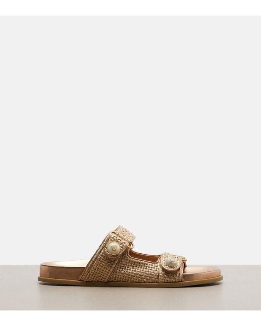 Jimmy Choo Brown Fayence Woven Sandals