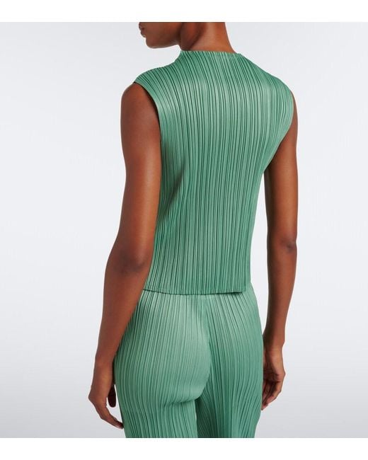 Pleats Please Issey Miyake Green Monthly Colors: August Pleated Top