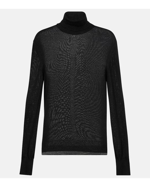 The Row Black Lambeth Cashmere Turtleneck Sweater