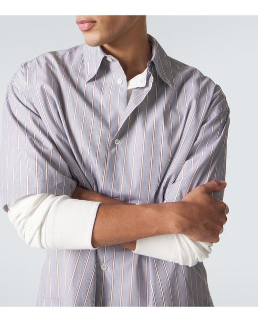 Studio Nicholson Blue Sanko Striped Cotton Shirt for men