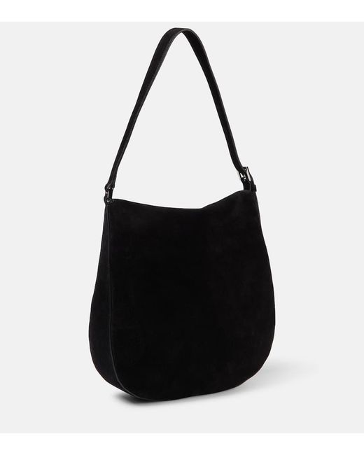 SAVETTE Black Tondo Large Suede Shoulder Bag