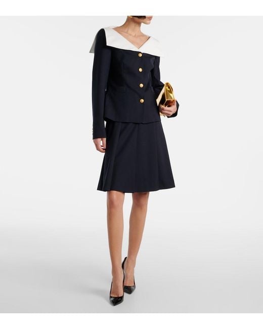 Alessandra Rich Blue Wool-Blend Jacket