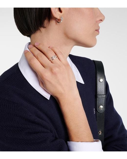 Gucci White Interlocking G Sterling Ring