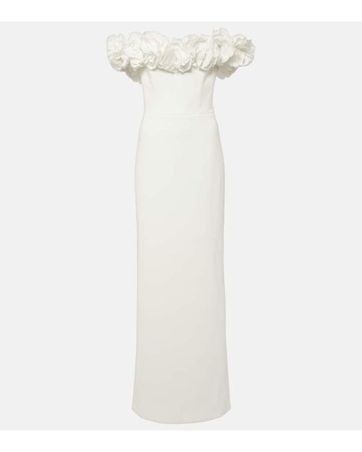Rebecca Vallance White Bridal Tessa Off-shoulder Gown