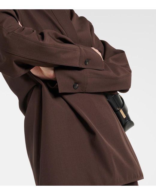 Ferragamo Brown Wrap Wool Shirt