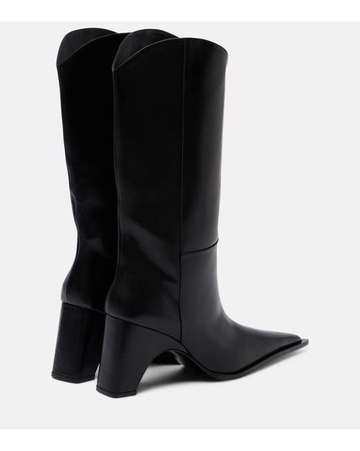 Coperni Black Bridge Leather Cowboy Boots