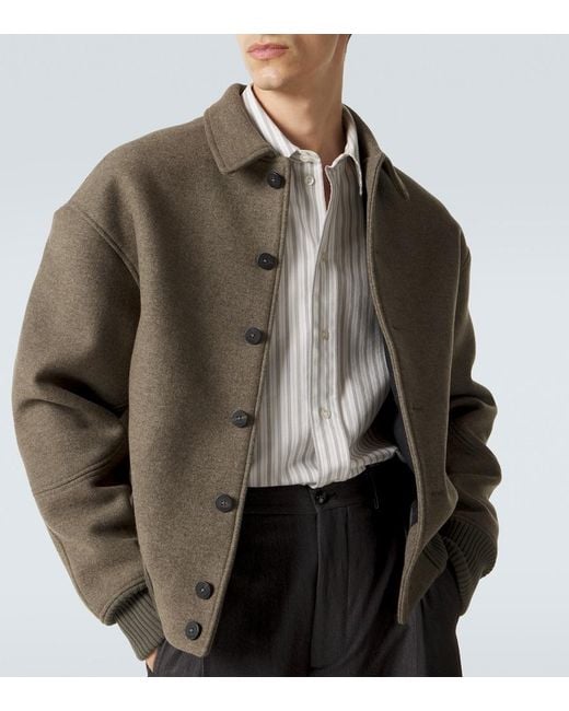 Jacquemus Green Virgin Wool Blouson Jacket for men