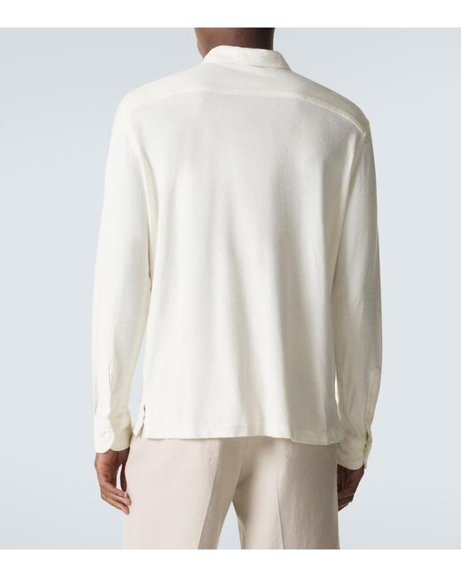 Zegna White Cotton And Silk Shirt for men