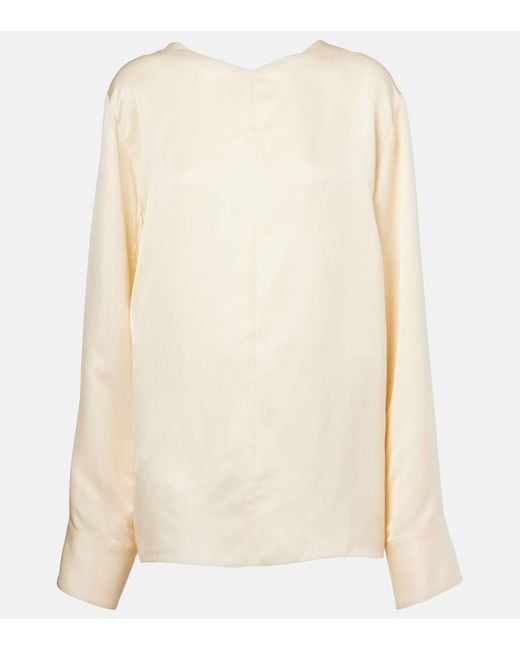 Khaite Natural Durion Satin Top