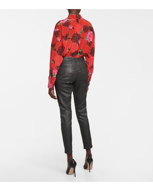 AG Jeans Black Farrah High-rise Skinny Pants