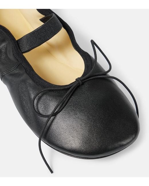 Proenza Schouler Black Glove Leather Mary Jane Flats