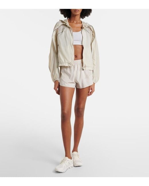 Adidas By Stella McCartney Natural Gathered Hooded Track Jacket