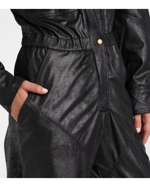 Isabel Marant Black Jumpsuit Aus Lederimitat