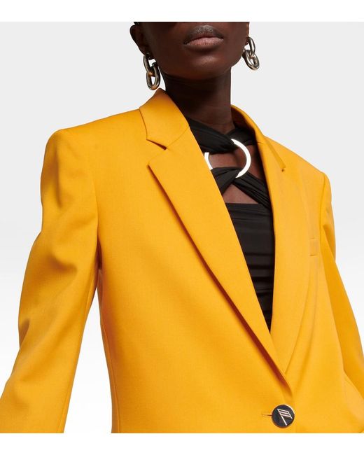 The Attico Orange Bianca Wool-Blend Blazer