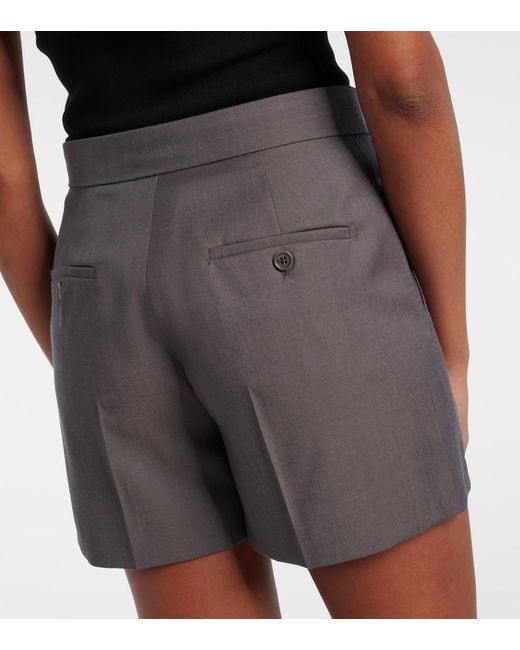 Max Mara Gray Sadunco Virgin Wool Shorts