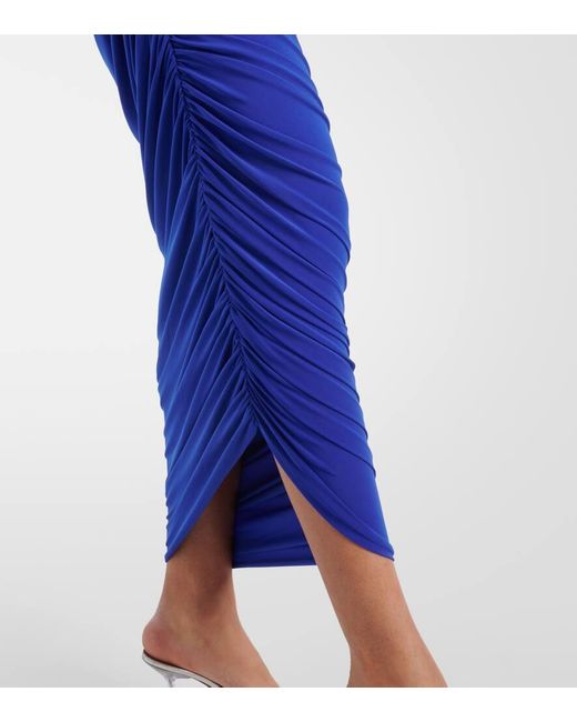 Norma Kamali Blue One-Shoulder-Maxikleid