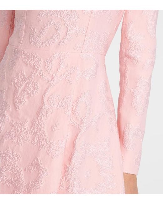 Emilia Wickstead Pink Glenda Embroidered Crepe Midi Dress