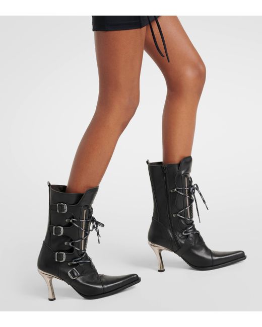 Vetements Black Protector Leather Knee-high Boots