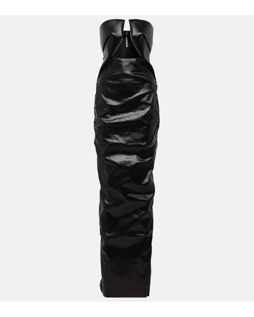 Robe longue prong noire en denim Rick Owens en coloris Black