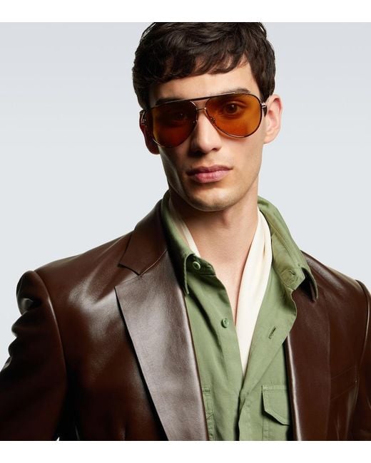 Tom Ford Brown Rupert-02 Aviator Sunglasses for men