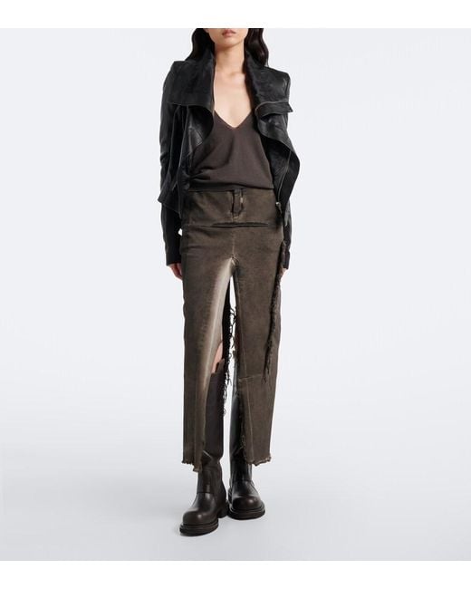 Rick Owens Black Gabe Leather Knee-High Boots