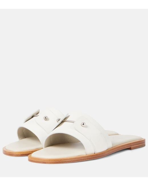 Christian Louboutin White Pantoletten Chambelimule Aus Leder