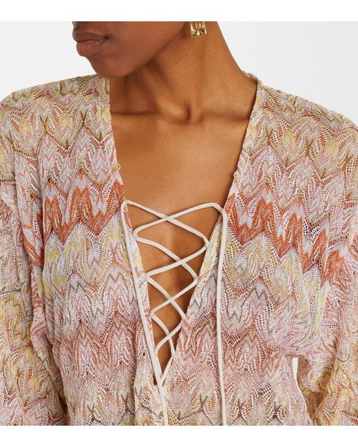 Missoni Natural Zigzag Lame Beach Cover-Up