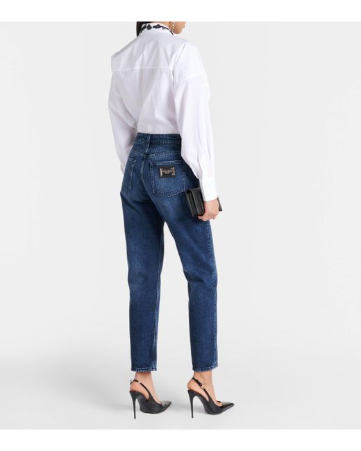 Dolce & Gabbana Blue High-rise Straight Jeans